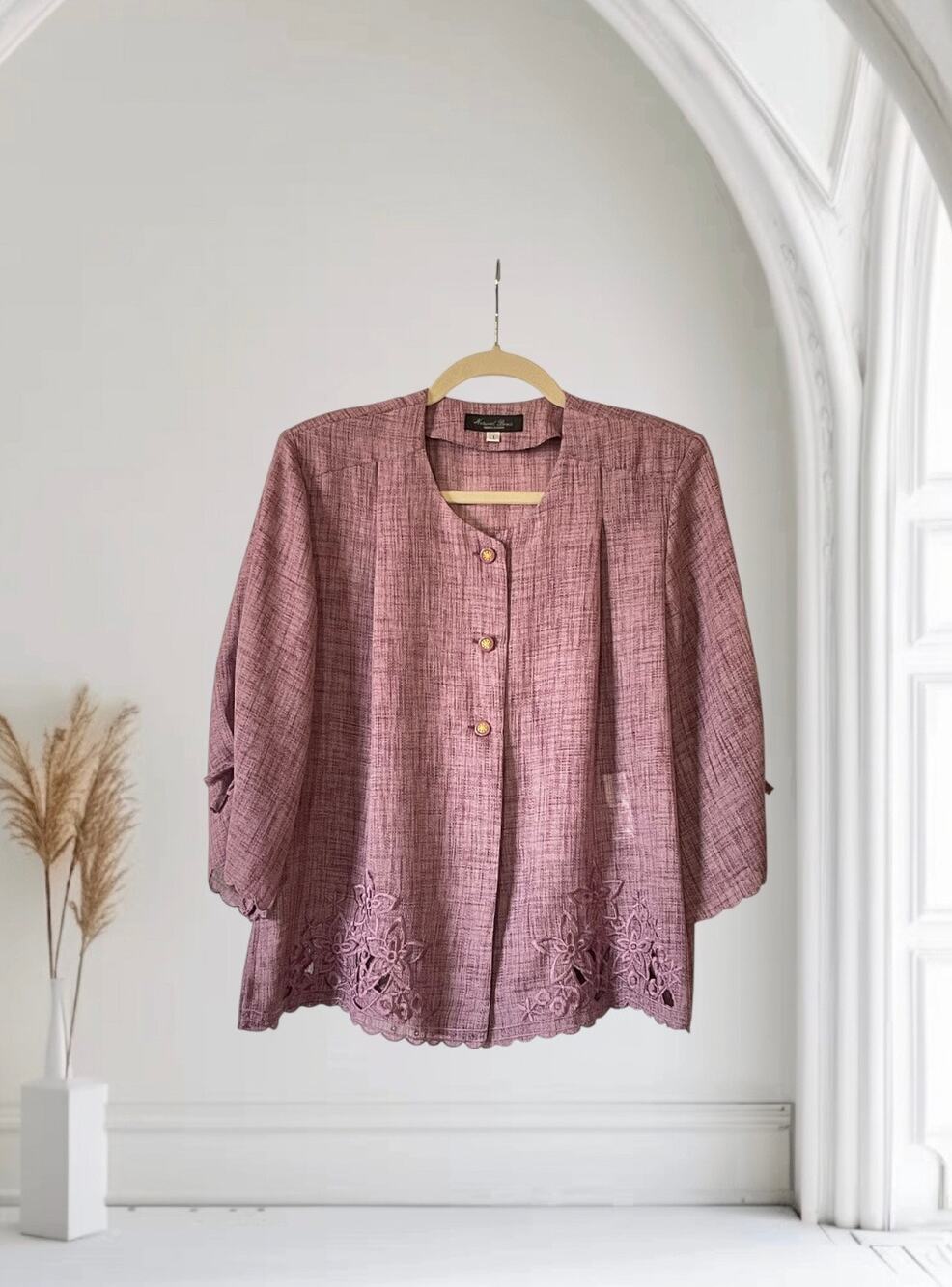Natural Basic Purple Short Sleeve Cardigan Size Large :)
